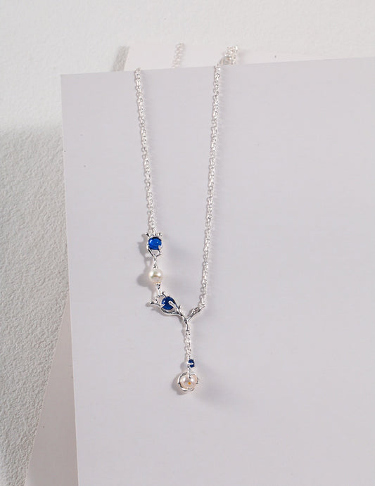 Stamens Blue Zircon Necklace