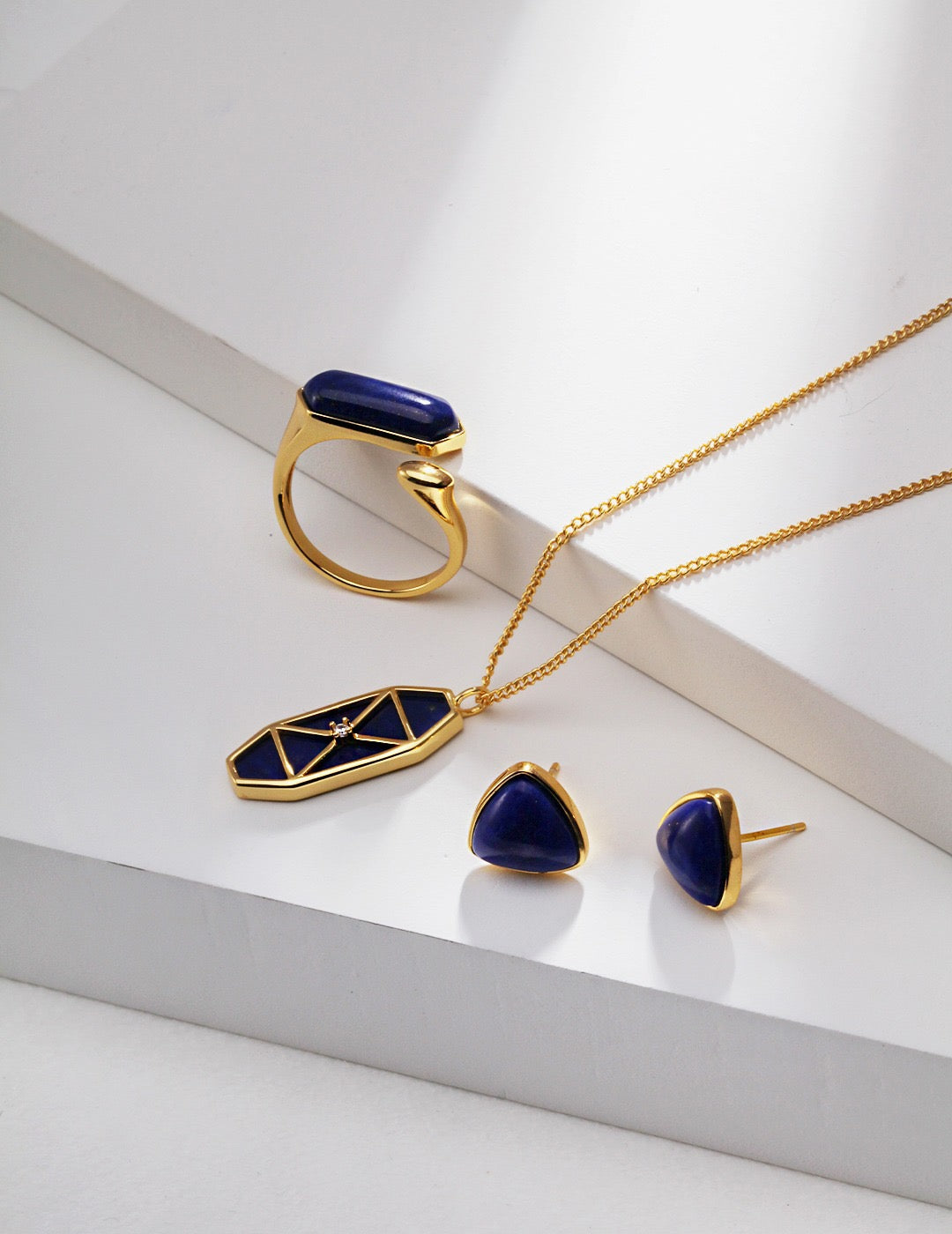 Sterling Silver Natural Lapis Necklace