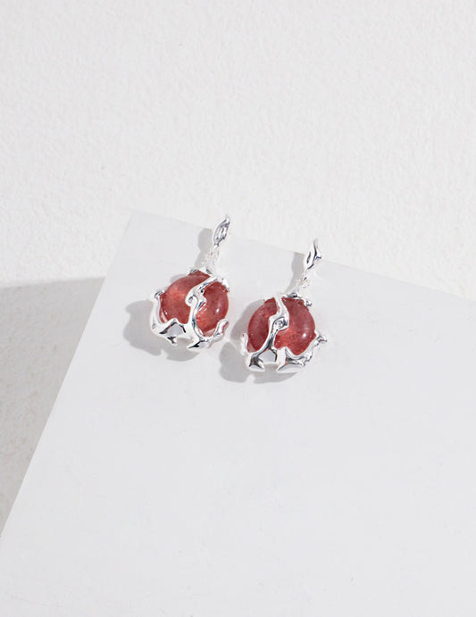 New Chinese Style Strawberry Crystal Earrings